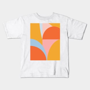 Geometric Shapes - Retro Beach Vibes Colors Kids T-Shirt